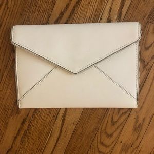 Rebecca Minkoff White Leather Envelope Clutch